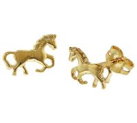 trendor Schmuck Kinder-Ohrringe Gold 333 Pferde Ohrstecker 35809