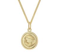 trendor Schmuck Kinder Sternzeichen Fische Gold 333 mit vergoldeter Kette 28468-03