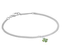 trendor Schmuck Kinderarmband mit grünem Kleeblatt 925 Silber Rhodiniert 21622