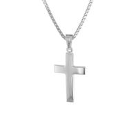 trendor Schmuck 39910 Kreuz 21 mm Weißgold 333 (8 Kt) mit Silber-Halskette, 40 cm