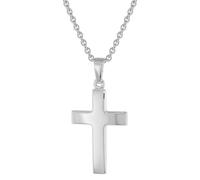 trendor Schmuck Kreuz-Anhänger 21 mm Weißgold 333 (8 Karat) mit Silberkette 75966