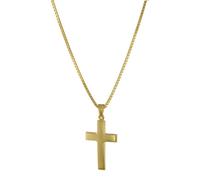 trendor Schmuck 75221 Kreuz-Anhänger 24 mm Gold 333 (8 Kt.) mit plattierter Halskette, 40 cm