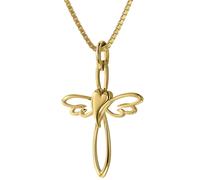 trendor Schmuck 39573 Kreuz-Anhänger 333 Gold mit goldplattierter Silberkette 45 cm