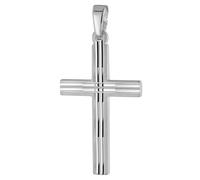 trendor Schmuck Kreuz-Anhänger 925 Silber Rhodiniert 24 mm für Damen und Herren 2131
