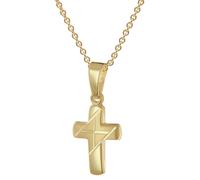 trendor Schmuck Kreuz-Anhänger für Kinder Gold 333 An Vergoldeter Silberkette 28216