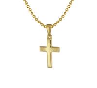 trendor Schmuck Kreuz Anhänger für Kinder Gold 333 + Halskette Silber vergoldet 7569