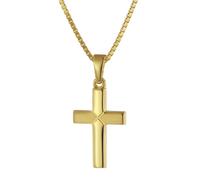 trendor 75680 Kreuz-Anhänger für Kinder Gold 333 mit goldplattierter Halskette 40 cm