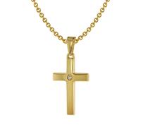 trendor 75426 Kreuz-Anhänger Gold 333 / 8 Karat mit vergoldeter Halskette 42 cm
