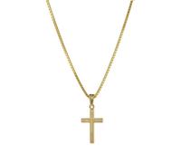 trendor Kreuz-Anhänger Gold 333 8 Kt. + Goldplattierte Silber-Halskette 75274-45 45 cm