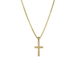 trendor Schmuck Kreuz-Anhänger Gold 333 8 Kt. + Goldplattierte Silber-Halskette 7527