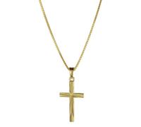 trendor Schmuck 08512 Kreuz-Anhänger Gold 333/8K 22 mm mit goldplattierter Silberkette, 38 cm