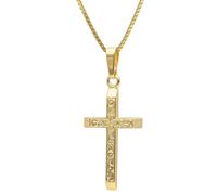 trendor Schmuck Kreuz-Anhänger Gold 333/8K mit vergoldeter Silberkette 41858