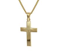 trendor Schmuck Kreuz-Anhänger Gold 333 + goldplattierte Silber-Halskette 35790