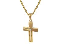 trendor 35728 Kreuz-Anhänger Gold 333 mit goldplattierter Kette für Damen