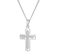 trendor Schmuck Kreuz mit Halskette 925 Silber Rhodiniert 28742