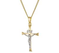 trendor 28577 Kruzifix-Anhänger Gold 333/8K An Vergoldeter Silberkette 45 cm