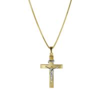 trendor Schmuck Kruzifix-Anhänger Gold 333 mit goldplattierter Herren-Halskette 0848
