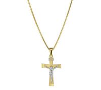 trendor 08566 Kruzifix Gold 333/8 Karat mit plattierter Halskette 45 cm