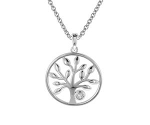 trendor Schmuck Lebensbaum Anhänger mit Halskette in Damenlänge Silber 925 08818