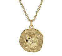 trendor Schmuck Löwe Sternzeichen Ø 20 mm Herren-Halskette Gold auf Silber 39070-08