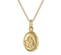 trendor 28584 Mädchen-Anhänger Engel Gold 333/8K Mit Vergoldeter Silberkette 38 cm