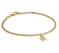 trendor Schmuck Mädchen-Armband mit Buchstabe N 925 Silber Vergoldet 21602-N