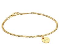 trendor Schmuck Mädchen-Armband mit Gravurplatte 925 Silber Vergoldet 21578