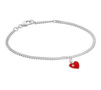 trendor Schmuck Mädchen-Armband mit Herz-Anhänger Silber 925 Panzerarmband 21619