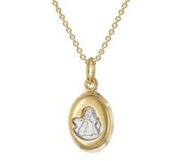 trendor Schmuck Mädchen Engel-Anhänger Gold 333/8K Mit Vergoldeter Silberkette 28586