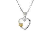trendor Schmuck Mädchen-Halskette mit Herz-Anhänger Silber 925 41625