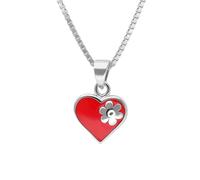 trendor Schmuck Mädchen-Halskette Silber 925 Collier mit Herz-Anhänger 41680