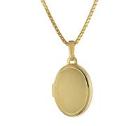 trendor Schmuck Medaillon 333 Gelbgold mit Vergoldeter Silberkette 75973