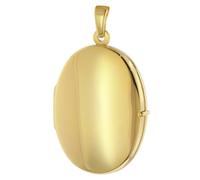 trendor Schmuck Medaillon Anhänger Oval 925 Silber Vergoldet 26 x 19 mm 21555