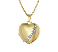 Medaillon Herz Gold 333 / 8K mit Vergoldeter Damen-Halskette trendor Goldfarben (Artikelnummer: 5B448/90X)