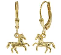 trendor Schmuck Ohrringe für Mädchen Gold 333/8K Pferde Ohrhänger 08485