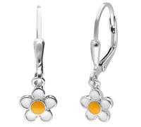trendor Schmuck Ohrringe für Mädchen Silber 925 mit Blüte Anhänger 41591