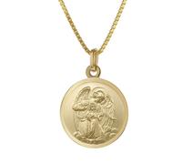 trendor Schutzengel Anhänger Ø 18 mm Gold 333 an goldplattierter Kette elegantes Schmuckstück für Damen und Herren, zauberhafte Geschenkidee, 41438-40 40 cm