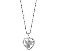 trendor Schmuck Silber-Collier Herz mit Engel Anhänger Halskette 79046