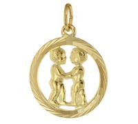 trendor Schmuck 39000-06 Sternzeichen Zwilling 333 Gold Anhänger Ø 16 mm