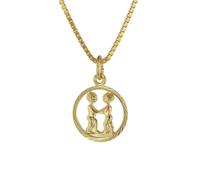 trendor Schmuck 75990-06 Sternzeichen Zwilling 333 Gold + goldplattierte Kinder-Kette