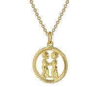 trendor Schmuck 75940-06 Sternzeichen Zwilling Gold 333 Anhänger Ø 16 mm + Halskette