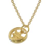 trendor Schmuck Taufkette 925 Silber Vergoldet mit Engel-Taufring 75956