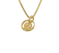 trendor 75120 Taufring mit Amorherz Gold 585 an goldplattierter Silberkette 40 cm