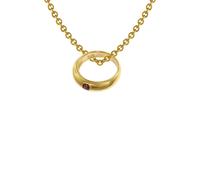 trendor Schmuck 75401 Taufring mit Rubin Gold 585 / 14 Karat mit plattierter Kette, 38 cm