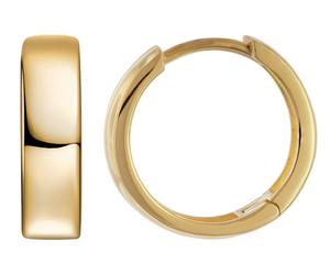 trendor Schmuck Unisex Ohrringe Klapp-Creolen Gold 333/8K 15x4 mm 21697