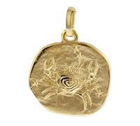trendor Sternzeichen-Anhänger Krebs 333 Gold 16 mm Anhänger Tierkreiszeichen für Damen, Herren und Kinder, Echtgold, 08725-07