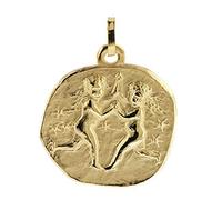 trendor Sternzeichen-Anhänger Zwilling 333 Gold 20 mm Anhänger Tierkreiszeichen für Damen, Herren und Kinder, Made in Germany 08982-06