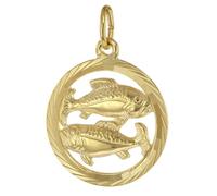 trendor Schmuck 39000-03 Sternzeichen Fische 333 Gold Anhänger Ø 16 mm