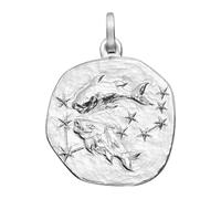trendor Sternzeichen Fische 925 Silber Anhänger Ø 16 mm wunderschönes Schmuckstück für Damen und Herren, elegante Geschenkidee 21218-03