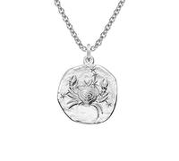 trendor Sternzeichen Krebs mit Halskette 925 Silber Ø 16 mm Tierkreiszeichen Anhänger Sterlingsilber für Damen, Herren oder Kinder, 08441-07-60 60 cm